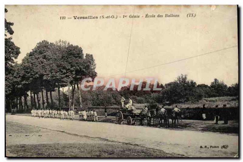 Old Postcard Airship Versailles first school of engineering Zeppelin balloons