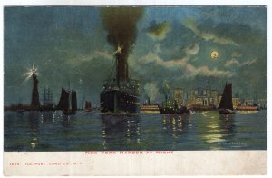 New York Harbor At Night