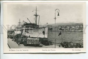 438050 Spain Tenerife Santa Cruz port ship Ciudad de Sevilla Old photo postcard