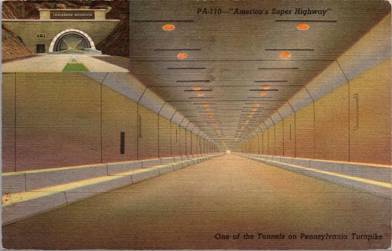 Allegheny Tunnel Pennsylvania Turnpike PA Postcard used 1942