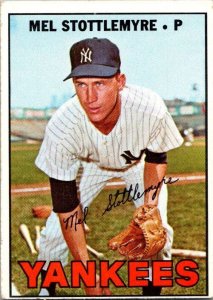 1967 Topps Baseball Card Mel Stottlemyre New York Yankees sk2087