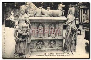 Postcard Old Death Nantes Cathedral Tomb of Francis II Duke of Brittany