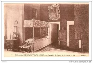 Interior, Chambre De Diane De Poitiers, Chateau De Chaumont-Sur-Loire, France...