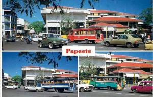 Polynésie Française - Papeete - Carrefour face à la Cathédrale de Papeete