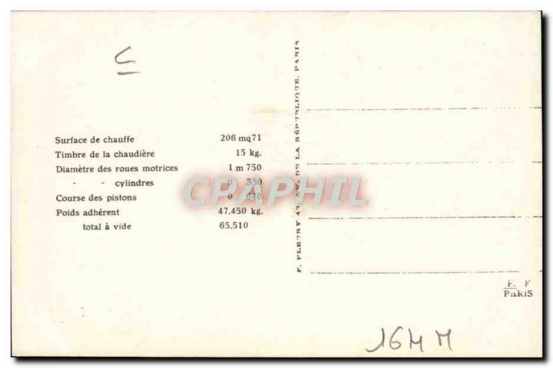 Postcard Old Train Locomotive Machine 290 25