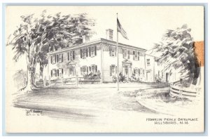 c1940 Franklin Pierce Birthplace Exterior Flag Hillsboro New Hampshire Postcard