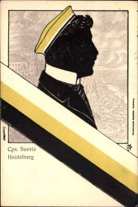 Heidelberg Germany Corps Cps Suevia Silhouette Student & Colors Postcard
