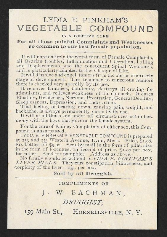VICTORIAN TRADE CARDS (6) Lydia Pinkham's Vegetable Compound