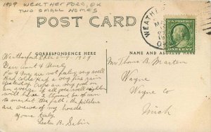 1909 Weatherford Oklahoma Two Small Homes RPPC Photo Postcard 20-4978
