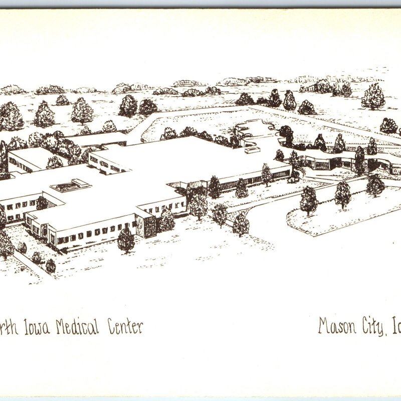 c1960s Mason City IA North Medical Center Hospital Art Sketch Large PC Creeko M1