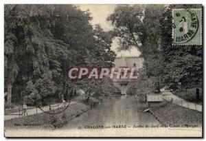 Old Postcard Chalons sur Marne Bank Garden Jard and Caisse d & # 39Epargne