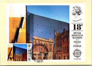 British Architects in Europe Foster Ipswich Maximum Postcard Philatelic 1987