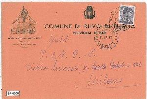 bp006 POSTCARD Era: MUNICIPAL ENVELOPE - BARI: RUVO DI PUGLIA-