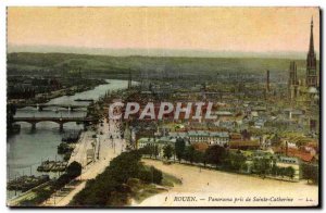 Old Postcard Rouen Panorama Taken from St. Catherine