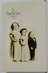 Three Del Rio Dwarfs Madrid Spain Real Photo c1930 Circus Sideshow Postcard P6