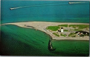 Aerial Long Point Lighthouse, Cape Cod, Provincetown, MA, Vintage Postcard E76