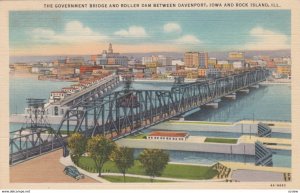 Government Bridge & Dam between DAVENPORT, IA & ROCK ISLAND, Illinois, 30-40s
