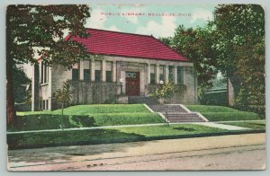 Bellevue Ohio~Public Library~c1910 Postcard
