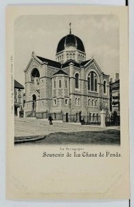 La SYNAGOGUE Chaux de fonds Switzerland View c1899 Judaica Postcard G4