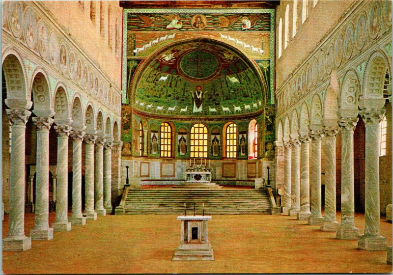 Ravenna ITaly S Apollinare Interior Postcard unused (23470)