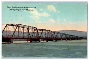 1914 Steel Truss Bridge Across Rio Grande  Albuquerque New Mexico NM Postcard