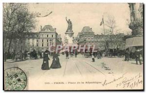 Paris Old Postcard Place de la Republique