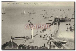 Old Postcard Cancale The Mole Day Boat Regattas