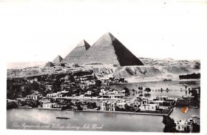 Pyramids and Village during Nile Hood Egypt, Egypte, Africa Unused 