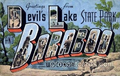 Greetings From Baraboo, Wisconsin, USA Large Letter Town Unused 