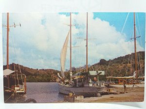 Yachts in English Harbour Antigua West Indies Vintage Postcard