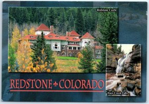 Postcard - Redstone Castle and Hays Creek Falls - Redstone, Colorado