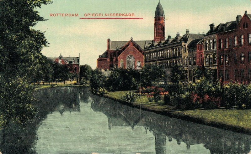 Netherlands Rotterdam Spiegelnisserkade Vintage Postcard 07.78