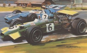 1969 German Grand Prix Jackie Ickx Brabham-Ford F1 Painting Card