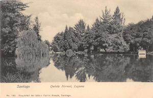 Santiago Chile Quinta Normal Laguna Scenic View Postcard J48577