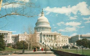 Vintage Postcard United States Capitol House & Senate Chambers Washington DC