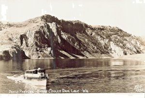 Grand Coulee Dam Lake WA~Cruiser Ship Miss Coulee Devil's Pasture~1940s RPPC
