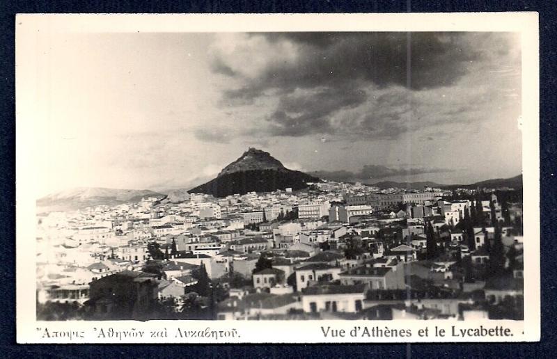 Mount Lycabettus Athens Greece Real Photo unused c1920's