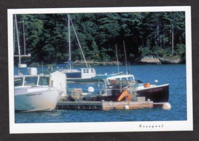 ME Boats Harbor Aquarius FREEPORT MAINE Postcard