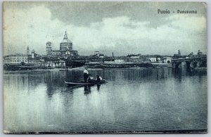 Vtg Pavia Italy Panorama City View 1910s Old Postcard