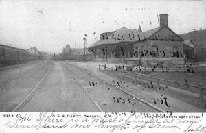 Oneonta New York D and H Depot Train Station Vintage Postcard JA455608