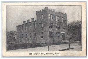 c1910 Odd Fellows Hall Amherst Street Massachusetts MA Vintage Antique Postcard