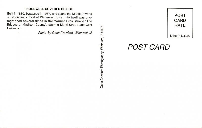 IA - Winterset. Holliwell Covered Bridge