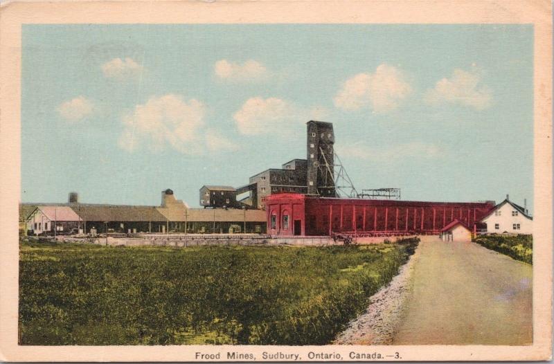 Frood Mines Sudbury ON Ontario Ont c1939 Vintage Postcard D47