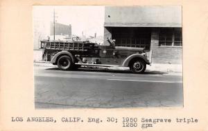 Los Angeles California Eng 30 1950 Seagrave Real Photo Non Postcard Back J75405