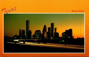 Texas Houston Skyline At Night