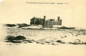 Postcard Early View of The Breakwater Charles Warren Lippitt, Newport, RI     S6