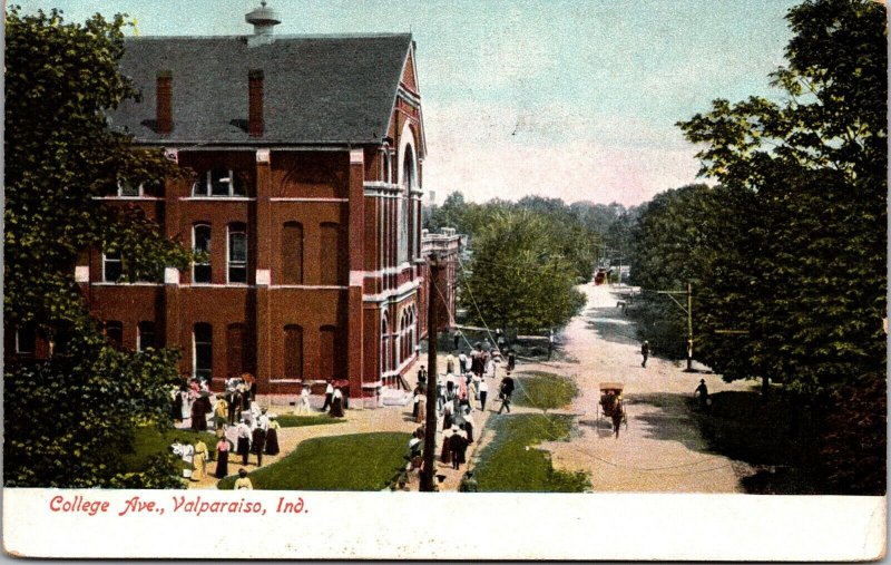 Postcard College Avenue in Valparaiso, Indiana~522