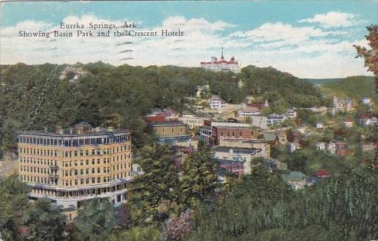 Arkansas Eureka Springs Showing Basin Park And The Crescent Hotels 1933