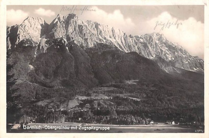 Garmisch Obergrainau mit Zugspitzgruppe Germany 1929 