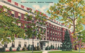 Vintage Postcard 1930's View of Methodist Hospital Memphis Tennessee TN